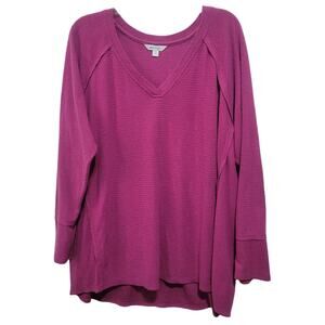 Wildfox Womens Valentines Day Pink Raglan Sleeve V Neck Sweater XXL